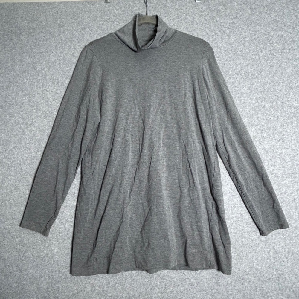 J. Jill Turtleneck Tunic Women S Gray Luxe Supima Cotton Blend Minimalist layer